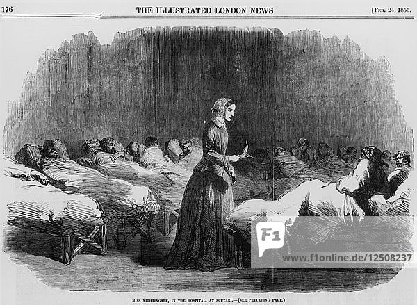 Florence Nightingale  englische Krankenschwester und Krankenhausreformerin  1855. Künstler: Unbekannt