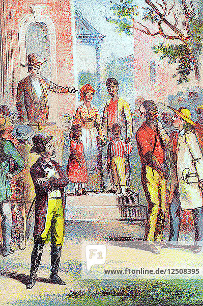 Scene from Harriet Beecher Stowes Uncle Toms Cabin, c1870. Artist: Unknown