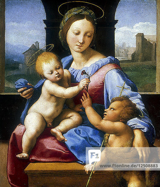 Madonna und Kind mit dem Täufling (Garvagh-Madonna)  um 1509-1510. Künstler: Raphael