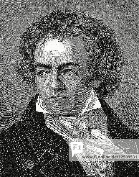 Ludwig van Beethoven (1770-1827)  deutscher Komponist. Künstler: Unbekannt