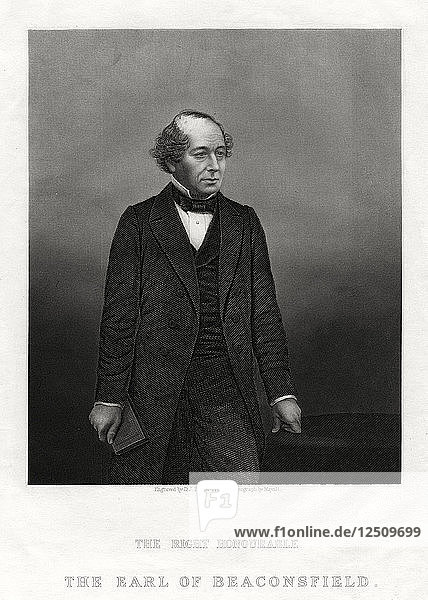 Benjamin Disraeli  Earl of Beaconsfield  Premierminister  1880. Künstler: DJ Pound