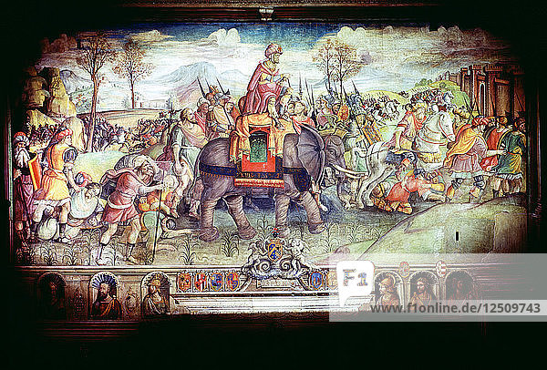 Hannibal und sein Heer überqueren die Alpen  218 v. Chr. Künstler: Unbekannt