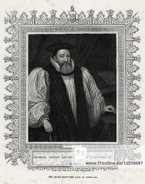 George Abbot  Erzbischof von Canterbury  19. Jahrhundert. Künstler: WT Mote