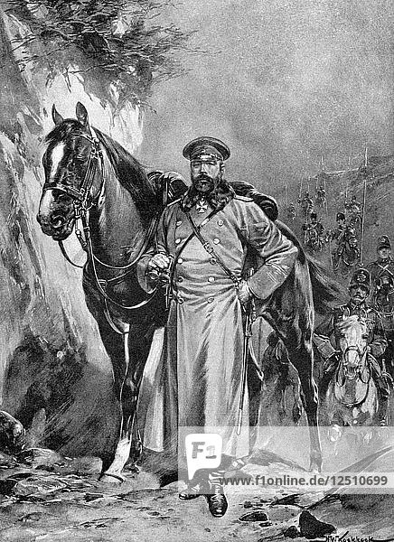 Alexei Nikolaievich Kuropatkin with his horse  Russo-Japanese War  1904-5. Artist: Unknown