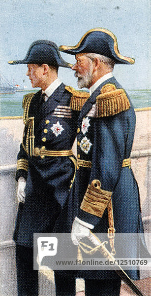 Georg V. und der Prinz von Wales bei der Besichtigung der Flotte  26. Juli 1924  (um 1935). Künstler: Unbekannt