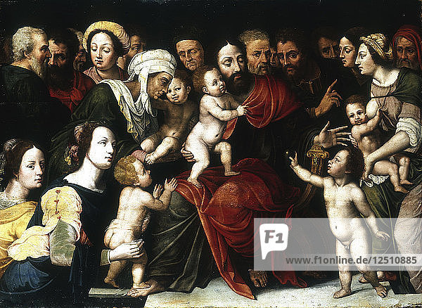 Jesus mit den kleinen Kindern  um 1559-1589. Künstler: Vincent Sellaer