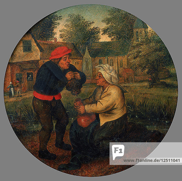 Nicht identifiziertes flämisches Sprichwort  Ende 16./Anfang 17. Jahrhundert. Künstler: Pieter Brueghel der Jüngere