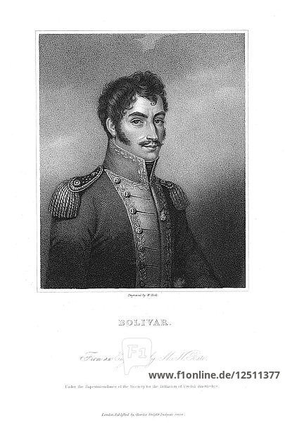 Simon Bolivar  19th century South American revolutionary. Artist: Unknown