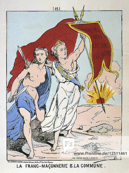 Allegorie der Franc-Maconnerie und der Kommune  Pariser Kommune  1871. Künstler: Anon