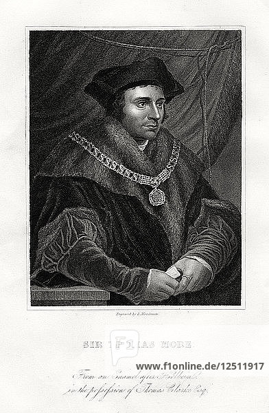 Thomas More  englischer Staatsmann  Gelehrter und Heiliger  19. Jahrhundert. Künstler: Richard Woodman