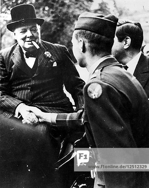 Winston Churchill  britischer Staatsmann  Zweiter Weltkrieg  1939-1945. Künstler: Unbekannt