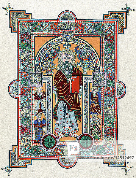 St Matthew from the Book of Kells  c800. Artist: Unknown