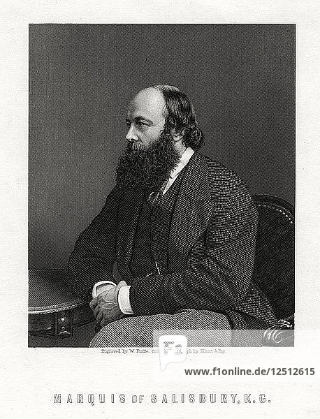 Robert Arthur Talbot Gascoyne-Cecil  3. Marquis von Salisbury  britischer Staatsmann  19. Jahrhundert. Künstler: W Roffe