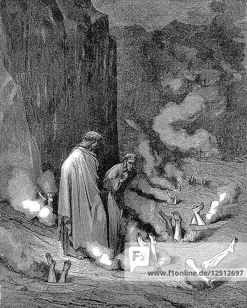 Dante and Virgil in the inferno 1863. Artist: Gustave Doré