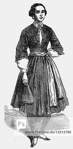 Amelia Bloomer  amerikanische Frauenrechtlerin und Verfechterin der Kleiderreform  um 1850. Künstlerin: Unbekannt