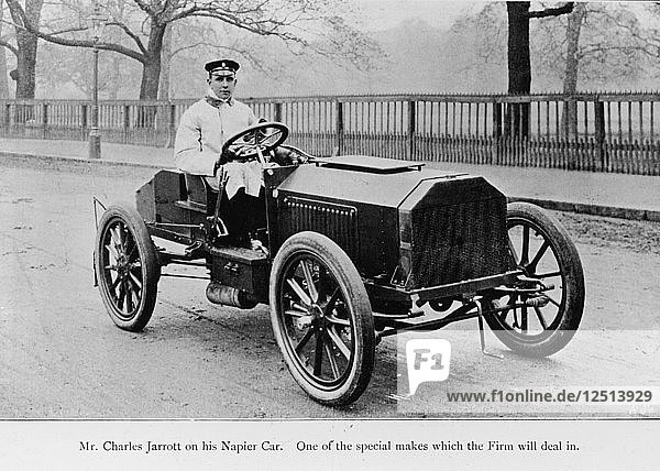Charles Jarrott in seinem Napier-Auto  1903. Künstler: Unbekannt