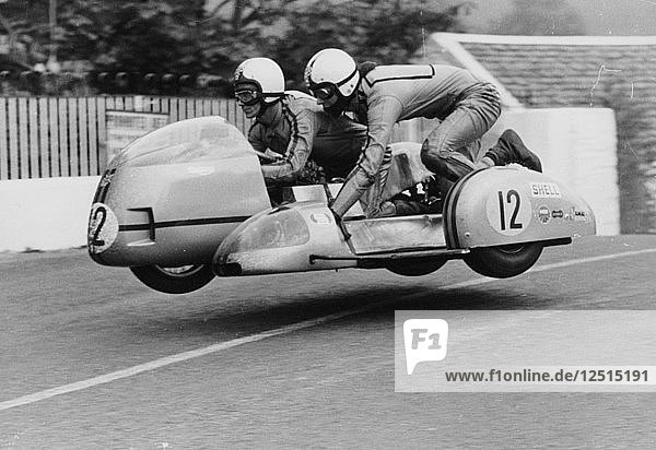Seitenwagen-TT-Rennen  Isle of Man  1970. Künstler: Unbekannt