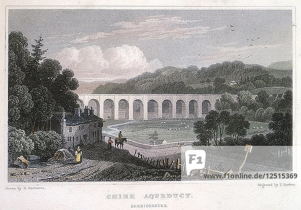 Aquädukt von Chirk am Ellesmere-Kanal  um 1829. Künstler: Thomas Barber