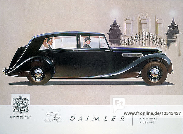 Werbeplakat für die Daimler Straight 8 Limousine  1947. Künstler: Unbekannt