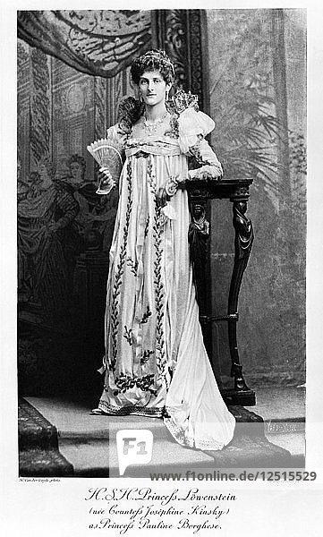 S.D. Prinzessin Lowenstein als Prinzessin Pauline Borghese. Künstler: Unbekannt