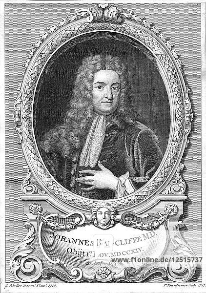 John Radcliffe  englischer Arzt  1747. Künstler: Pierre Fourdrinier