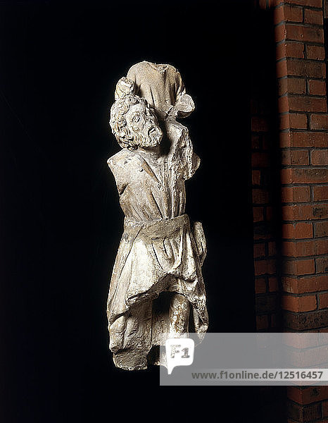 Statue of St Christopher  14th century. Artist: Unknown