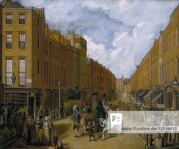 Sweeps Day in Upper Lisson Street  Paddington  Ende der 1830er Jahre. Künstler: Unbekannt