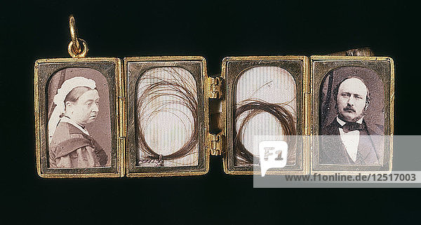Goldmedaillon  das angeblich von Königin Victoria an John Brown verschenkt wurde  19. Künstler: Unbekannt