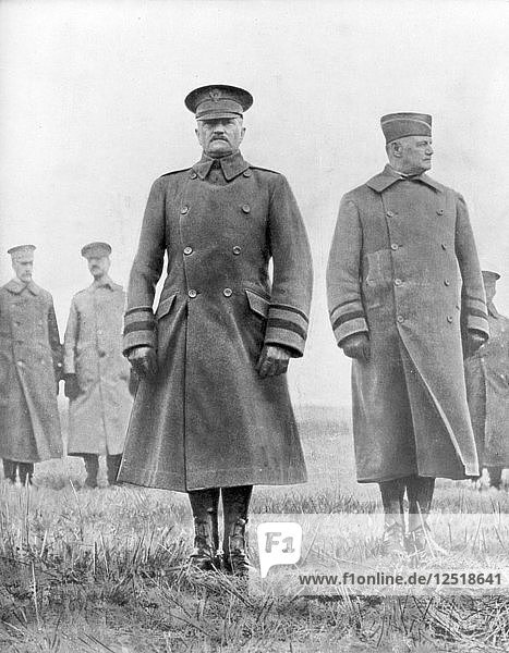 John Pershing und Hunter Liggett  amerikanische Generäle des Ersten Weltkriegs  März 1918. Künstler: Unbekannt