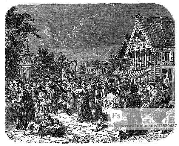 Ein Dorffest in Russland  um 1890. Künstler: Unbekannt