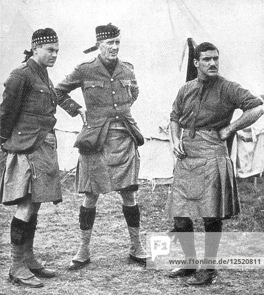 Offiziere der kanadischen Highlanders  1915. Künstler: Unbekannt