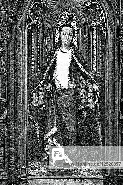 Die heilige Ursula und die heiligen Jungfrauen  aus dem Reliquienschrein der heiligen Ursula  1489  (1870). Künstler: Unbekannt