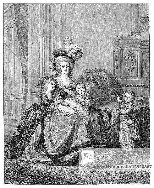 Marie Antoinette und ihre Kinder  um 1787  (1885). Künstler: Unbekannt