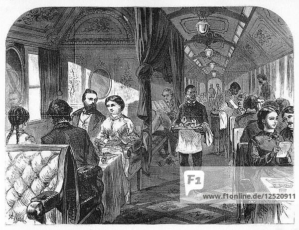 Palace Hotel Car  Union Pacific Railroad  um 1870  Künstler: A R Ward