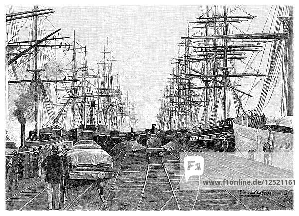 Hafen von Melbourne  Victoria  Australien  1886.Künstler: W Mollier