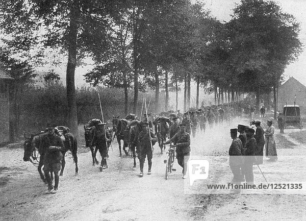 Britische Kavallerie-Lanzenreiter  Frankreich  1914. Künstler: Unbekannt