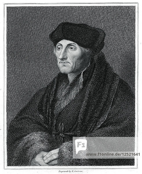 Desiderius Erasmus  Humanist der Renaissance  (1833). Künstler: E. Scriven