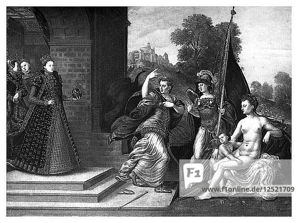 Königin Elisabeth I.  Juno  Venus und Minerva  1569  (1896).Künstler: Boussod  Valadon & Co