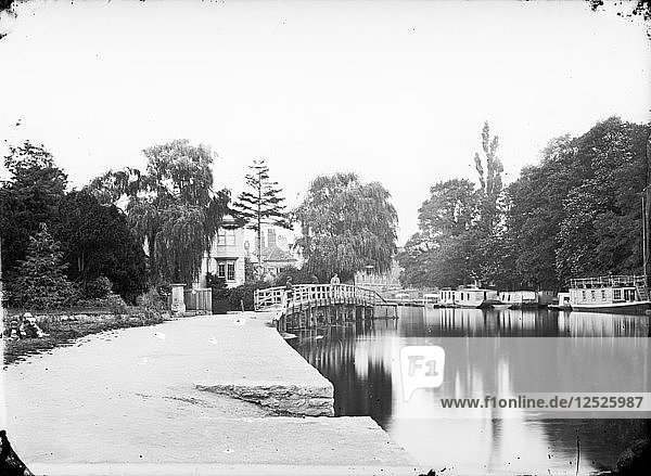 Grandpont Holzbrücke  Oxford  Oxfordshire  ca. 1860-c1922. Künstler: Henry Taunt