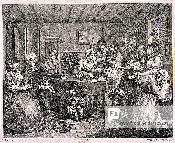 Her funerall properly attended  plate VI of The Harlots Progress  1732. Artist: William Hogarth