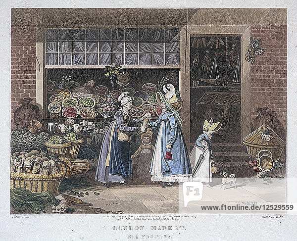 'London Market; a fruit seller  1822. Artist: Matthew Dubourg'