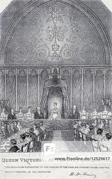 Königin Victoria beim Bankett in der Guildhall  London  1837. Künstler: Anon
