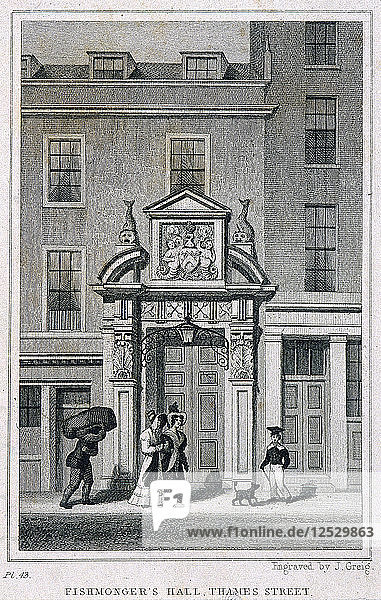 Fishmongers Hall  Thames Street  London  um 1835. Künstler: John Greig