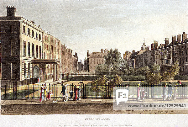 Queen Square  Holborn  London  1812. Künstler: Anon