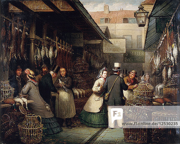 Leadenhall Market  London  1865. Artist: Andries Scheerboom