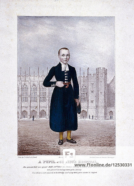 Christs Hospital pupil  London  1829. Artist: Henry Kirchhoffer