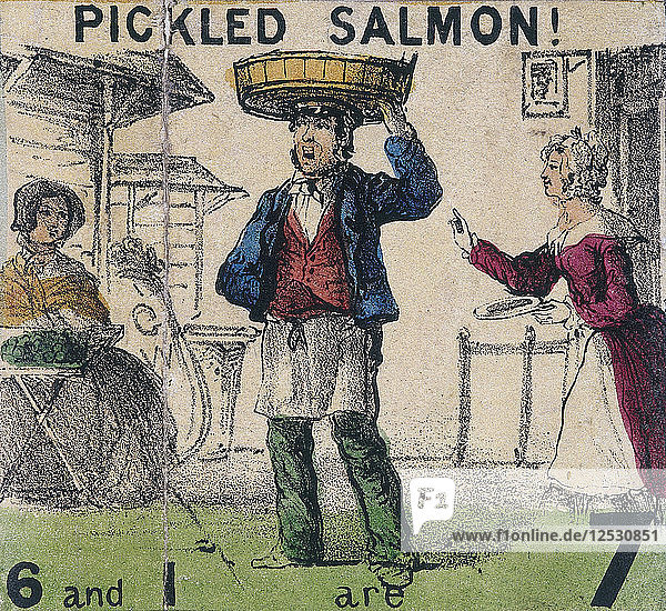 Eingelegter Lachs  Schreie aus London  um 1840. Künstler: TH Jones