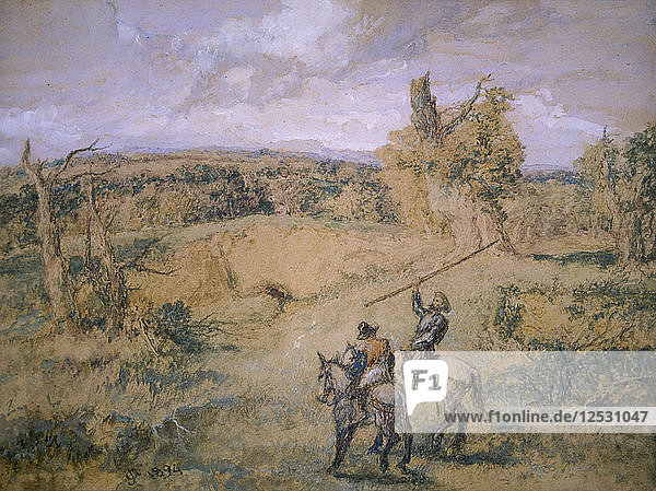 Don Quijote und Sancho Panza  1894. Künstler: Sir John Gilbert