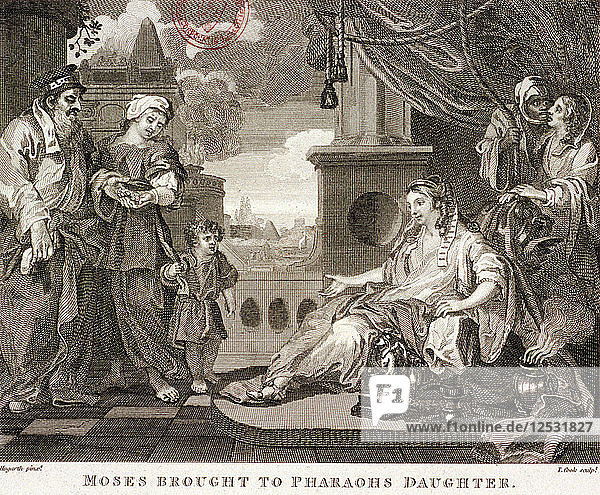 Moses wird zur Tochter des Pharaos gebracht  1809. Künstler: Thomas Cook