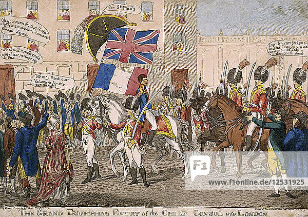 Der große triumphale Einzug des Chefkonsuls in London  1803. Künstler: Anon